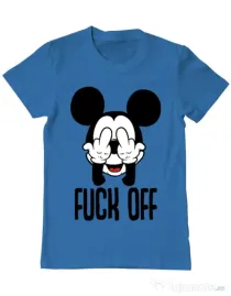 Tricou ADLER barbat Fuck off Albastru azuriu