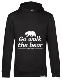 Hoodie barbat cu gluga Go walk the bear Negru