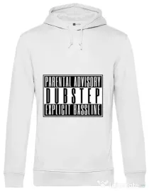 Hoodie barbat cu gluga Explicit bassline Alb