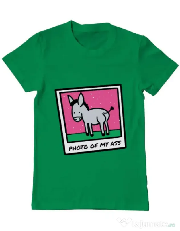 Tricou ADLER barbat Photo of my ass Verde mediu