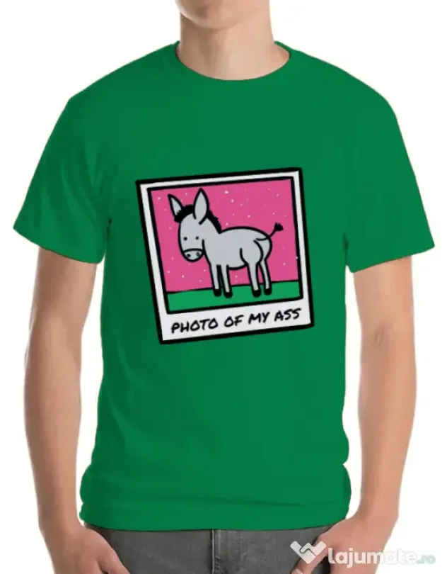 Tricou ADLER barbat Photo of my ass Verde mediu