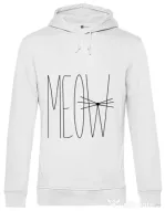 Hoodie barbat cu gluga I'm a cat Alb