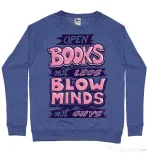 Bluza ADLER barbat Open books Albastru melanj