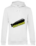 Hoodie barbat cu gluga Sex bomb Alb