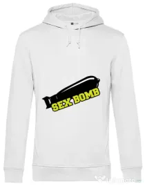 Hoodie barbat cu gluga Sex bomb Alb