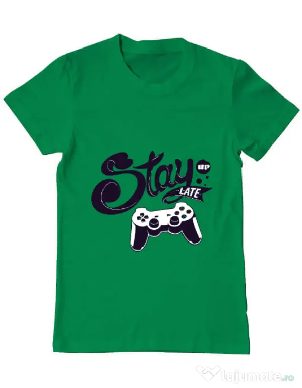 Tricou ADLER barbat Stay up late Verde mediu