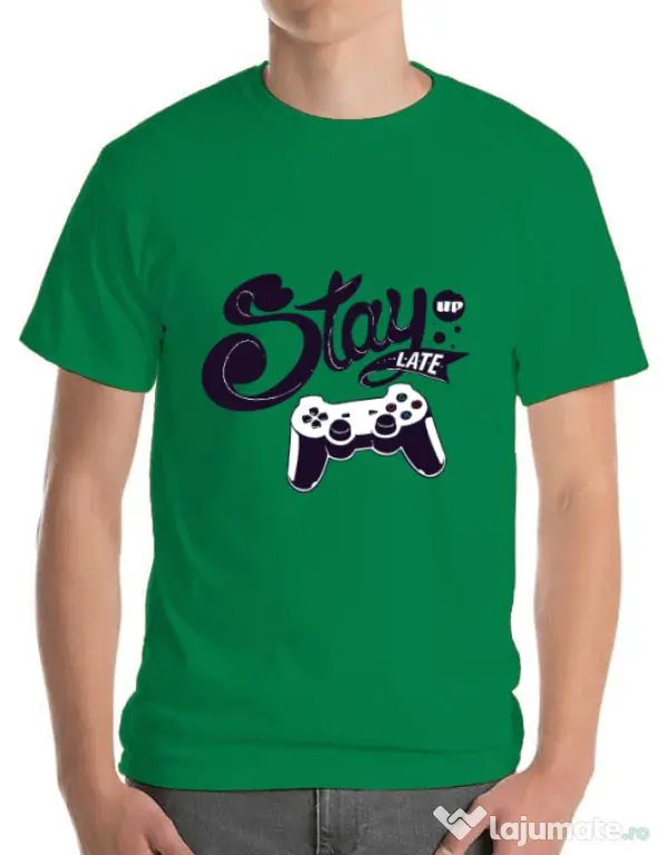 Tricou ADLER barbat Stay up late Verde mediu
