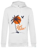 Hoodie barbat cu gluga Just relax Alb