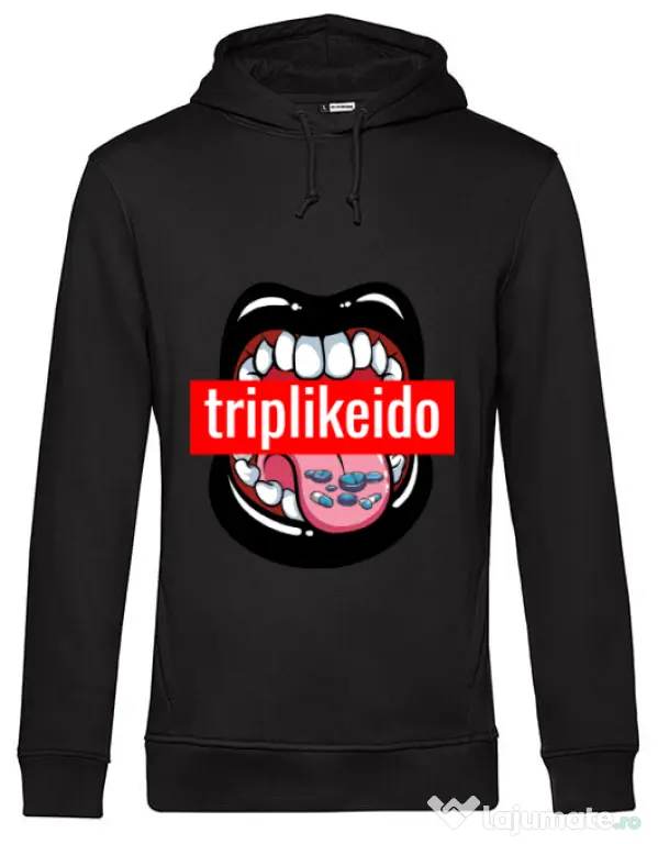Hoodie barbat cu gluga Trip like I do Negru