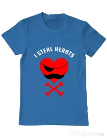 Tricou ADLER barbat I steal hearts Albastru azuriu