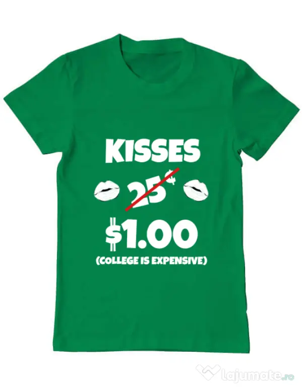 Tricou ADLER barbat College is expensive Verde mediu