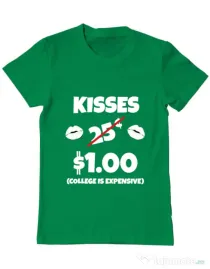 Tricou ADLER barbat College is expensive Verde mediu