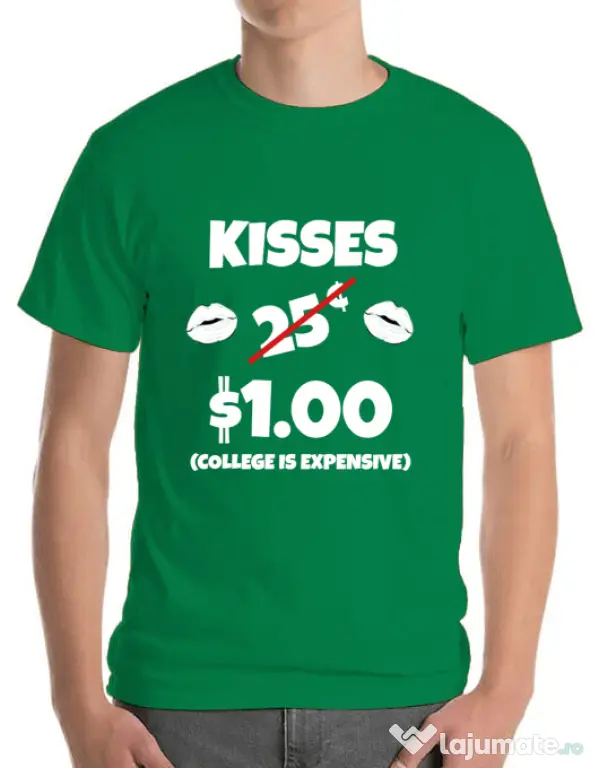 Tricou ADLER barbat College is expensive Verde mediu
