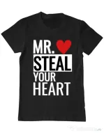 Tricou ADLER barbat Mr. steal your heart Negru