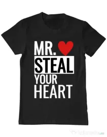 Tricou ADLER barbat Mr. steal your heart Negru