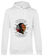 Hoodie barbat cu gluga Native chief Alb