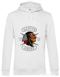 Hoodie barbat cu gluga Native chief Alb