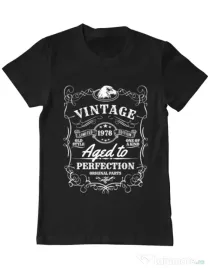 Tricou ADLER barbat Aged to perfection Negru