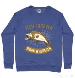 Bluza ADLER barbat Fish forever Albastru melanj