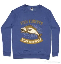 Bluza ADLER barbat Fish forever Albastru melanj