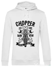 Hoodie barbat cu gluga Chopper Alb