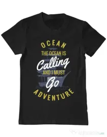 Tricou ADLER barbat Ocean adventure Negru