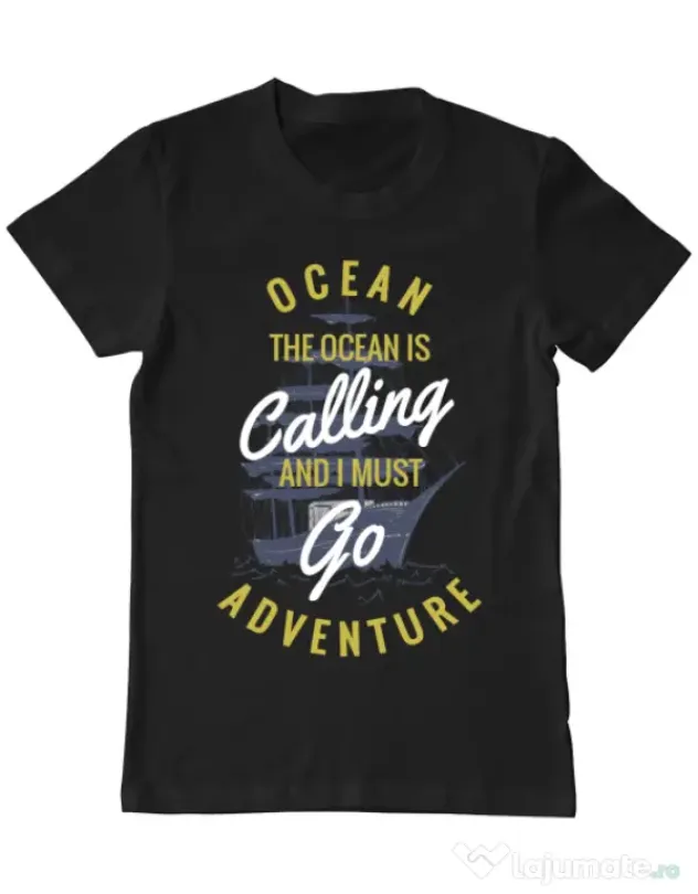 Tricou ADLER barbat Ocean adventure Negru