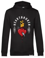Hoodie barbat cu gluga Heartbroken Negru