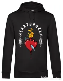 Hoodie barbat cu gluga Heartbroken Negru