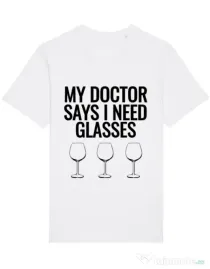 Tricou STANLEY STELLA barbat I need glasses Alb