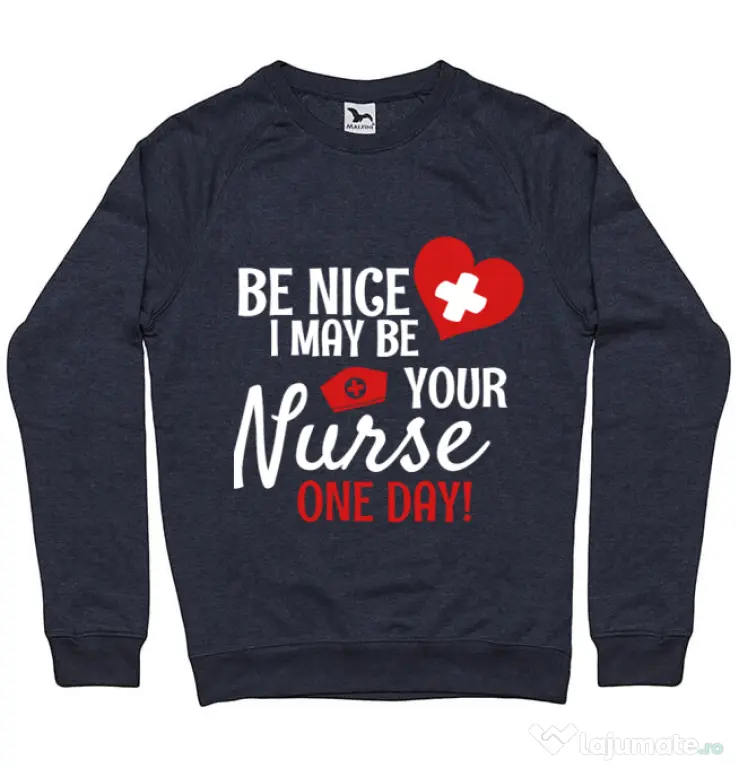 Bluza ADLER barbat I may be your nurse Denim inchis