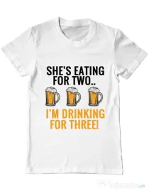 Tricou ADLER barbat Drinking for three Alb