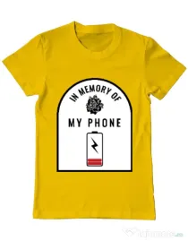 Tricou ADLER barbat In memory of my phone Galben