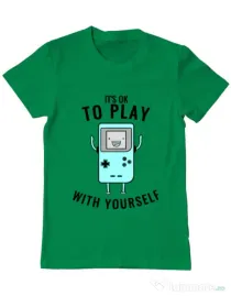 Tricou ADLER barbat Playing with yourself Verde mediu