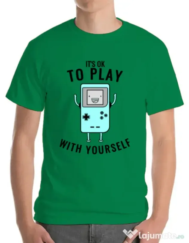 Tricou ADLER barbat Playing with yourself Verde mediu