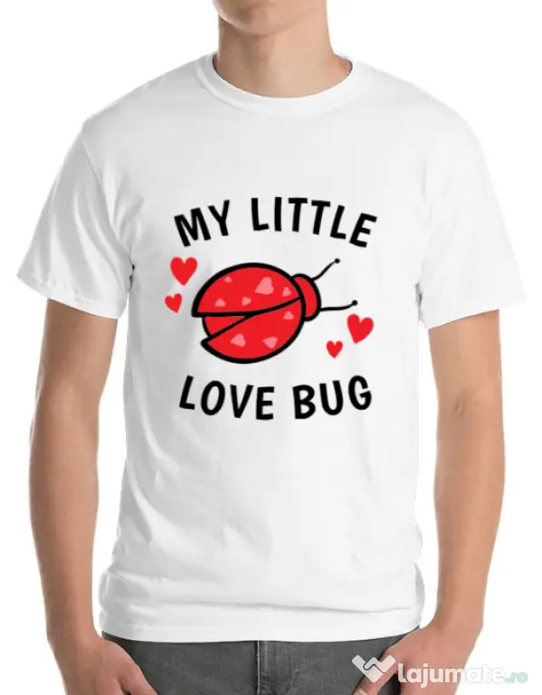 Tricou ADLER barbat My little love bug Alb