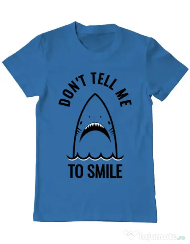 Tricou ADLER barbat Sad shark Albastru azuriu