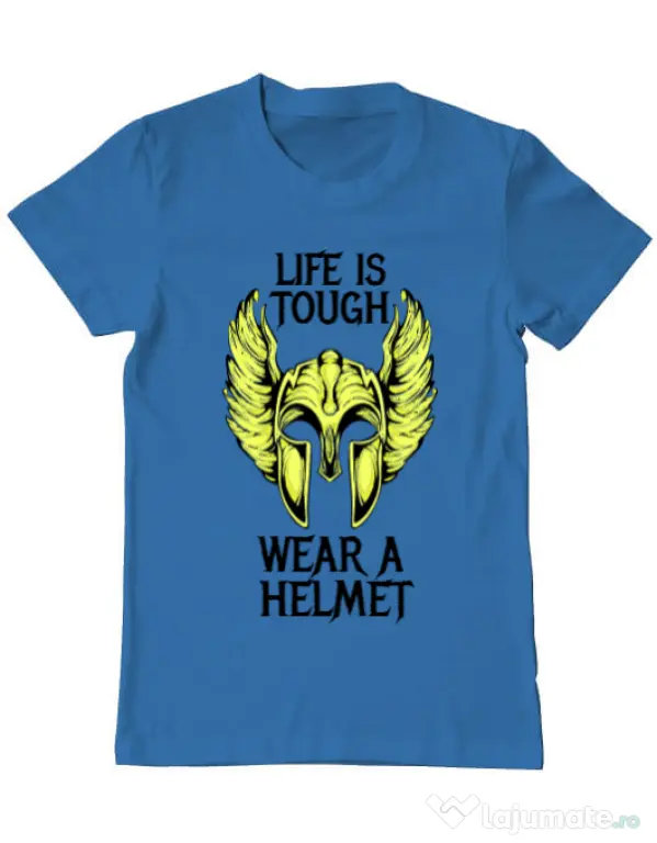 Tricou ADLER barbat Life is tough Albastru azuriu