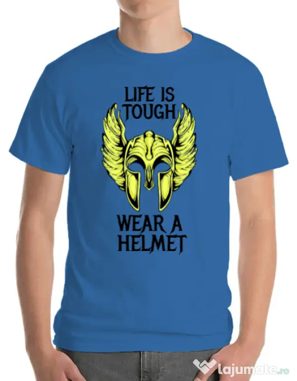 Tricou ADLER barbat Life is tough Albastru azuriu