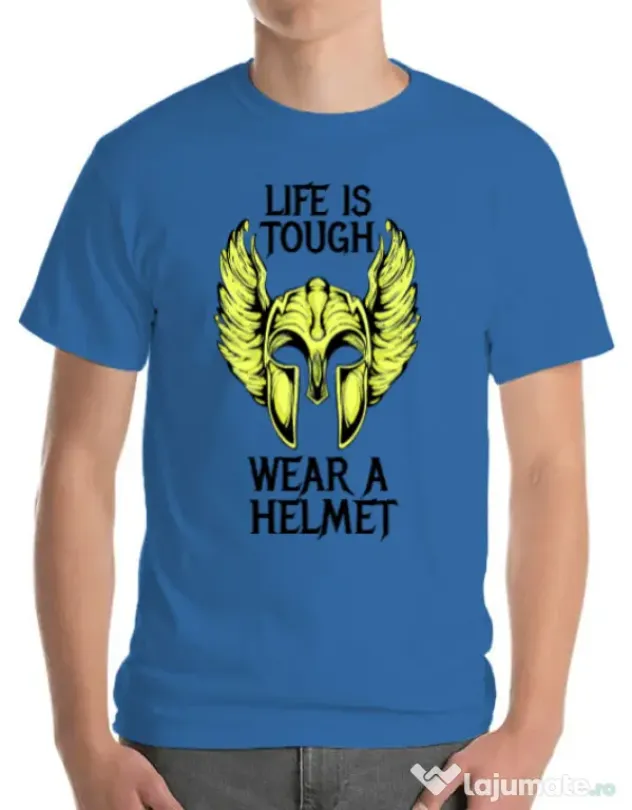 Tricou ADLER barbat Life is tough Albastru azuriu