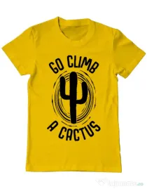 Tricou ADLER barbat Go climb a cactus Galben
