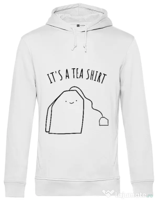 Hoodie barbat cu gluga Tea shirt Alb