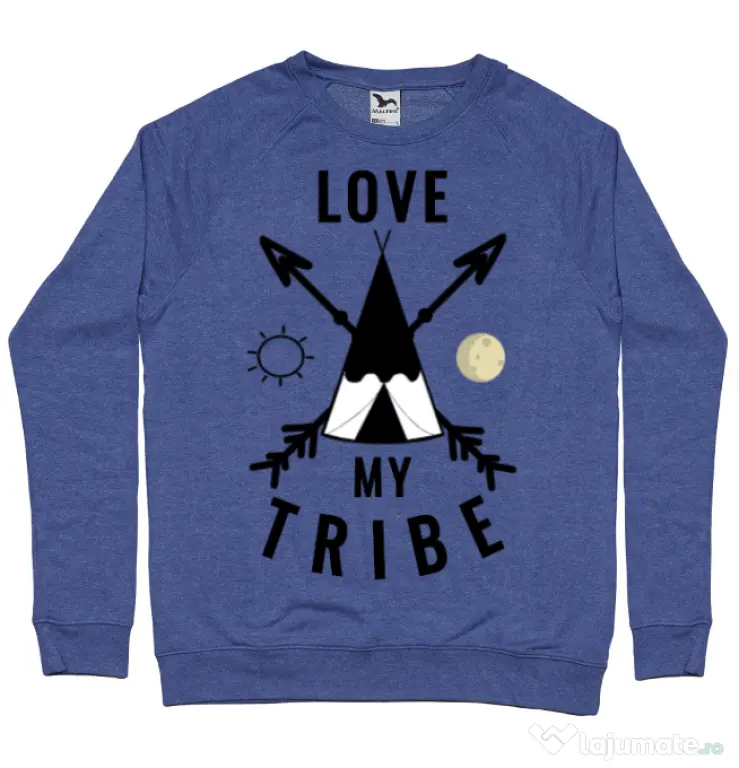 Bluza ADLER barbat Love my tribe Albastru melanj