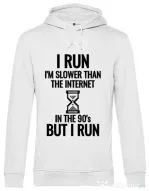 Hoodie barbat cu gluga I run Alb