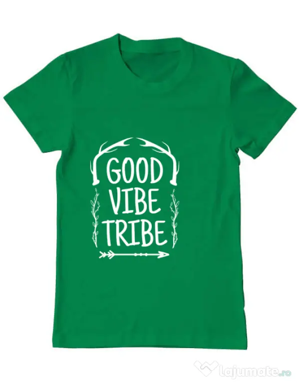 Tricou ADLER barbat Good vibe tribe Verde mediu