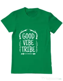 Tricou ADLER barbat Good vibe tribe Verde mediu