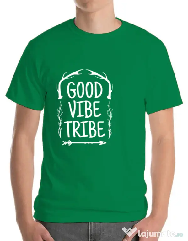 Tricou ADLER barbat Good vibe tribe Verde mediu