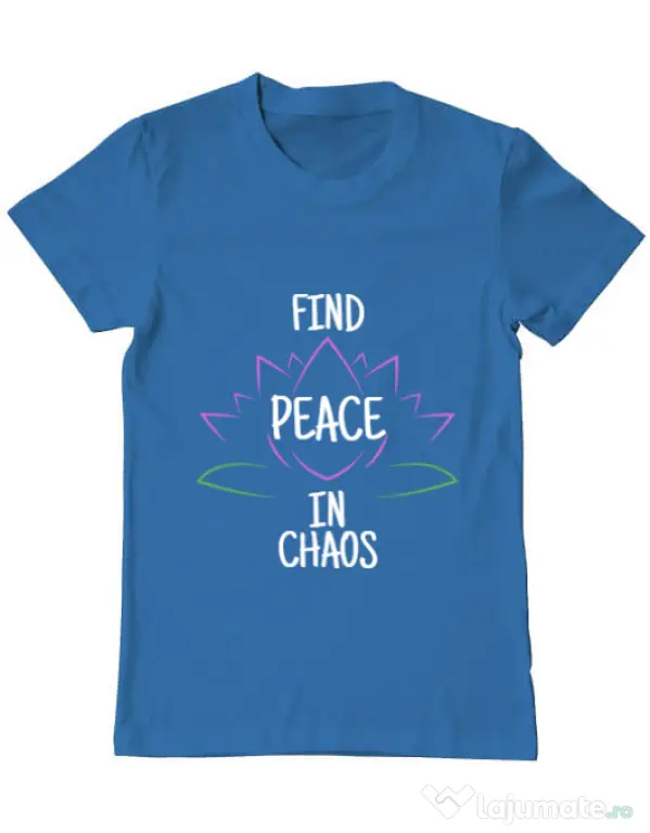 Tricou ADLER barbat Find peace Albastru azuriu