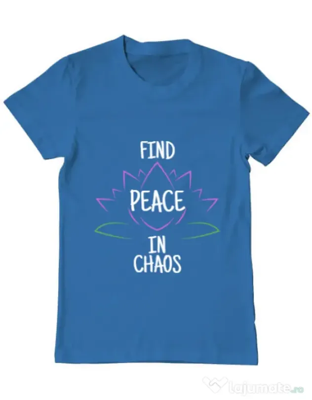 Tricou ADLER barbat Find peace Albastru azuriu