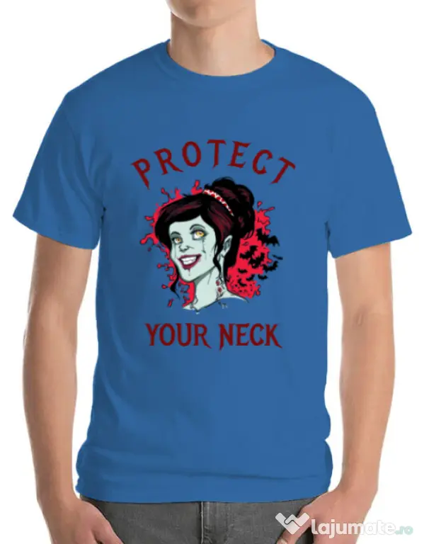 Tricou ADLER barbat Protect your neck Albastru azuriu